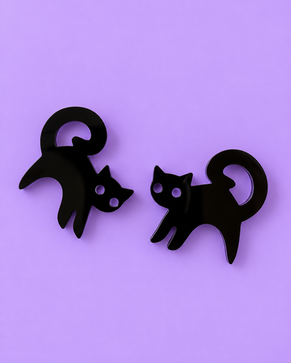 Black Cat Katzen Creolen