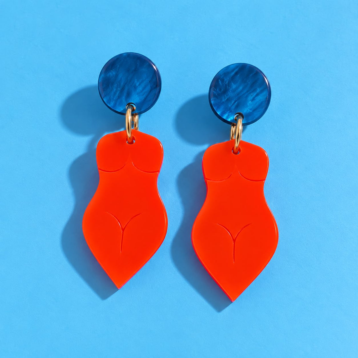 Frauenkörper Ohrringe Orange