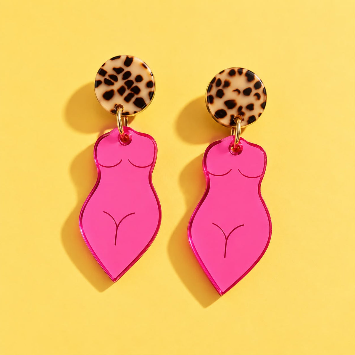 Frauenkörper Ohrringe Pink